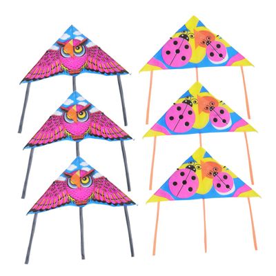 10pcs 60cm Flying Triangle Kites for Rainproof Silk Cartoon Outdoor Kites s Fun Windproof for Park and Garden Play Style