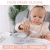 Dommy Baby Suction Bowl Silicone Suction Bowl with Spoon and Fork Baby Bowl with Suction BPA-FREE view 4
