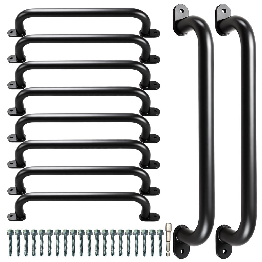 10 Pcs 17Metal Playground Safety Handles, Non-Slip Grab Bars for Kids Playsets, Indoor Ceiling Grab Bars and Outdoor Monkey Bars Playgrounds Climbing Frames,Treehouses and Wall ladders