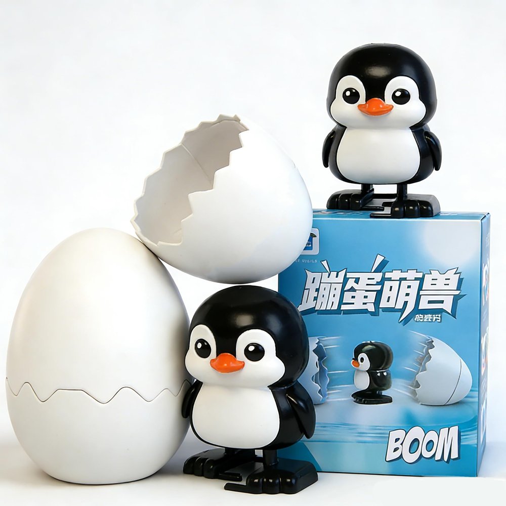 Donpesho Wind-Up Surprise Eggs - 2026 Easters Latest Gift: Wind-Up Animal Hatching Surprise Egg, Rotate The Egg to Hatch a Walking Animal, Fun Party Favors Gag Gift (Penguin)
