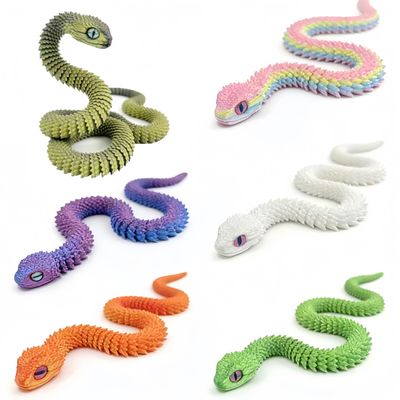 6 Pcs 3D Printed Snakes,18 Inch 3D Printed Articulated Snakes Toys Home & Office Desk Decor for Kids