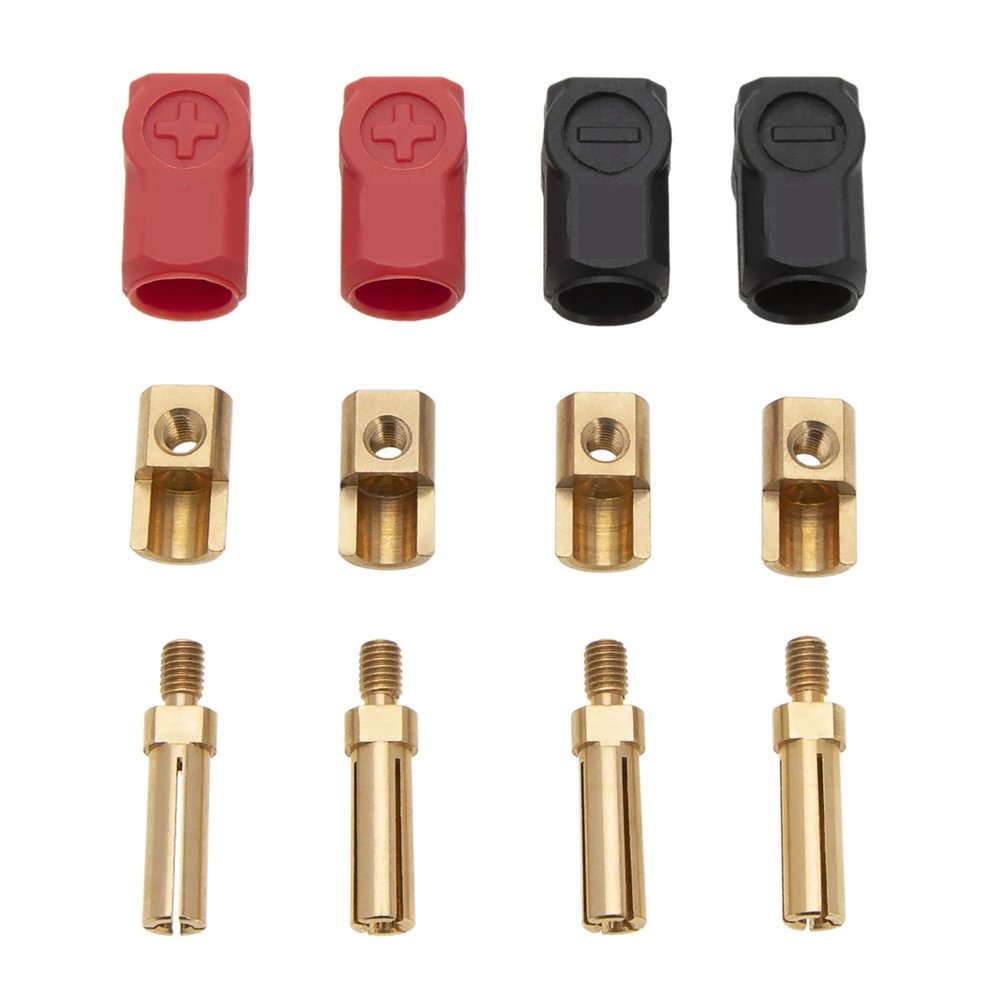 4Pcs Rubber Heatsink Plug Connectors & Grips, 2 Black + 2 Red (4mm) confident