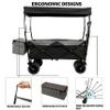 Heavy-Duty Collapsible Wagon with Removable Canopy and Mosquito Net, All-Terrain 7-Inch Wheels, 480-Pound Capacity for Camping, Shopping, Garden, and Outdoor Use view 2