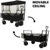 Heavy-Duty Collapsible Wagon with Removable Canopy and Mosquito Net, All-Terrain 7-Inch Wheels, 480-Pound Capacity for Camping, Shopping, Garden, and Outdoor Use view 3