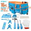 Hi-Spec 16pc Blue Kids Tool Set with Tool Belt and 16pc Orange Kids Tool Kit Set & Child Size Tool Belt view 2