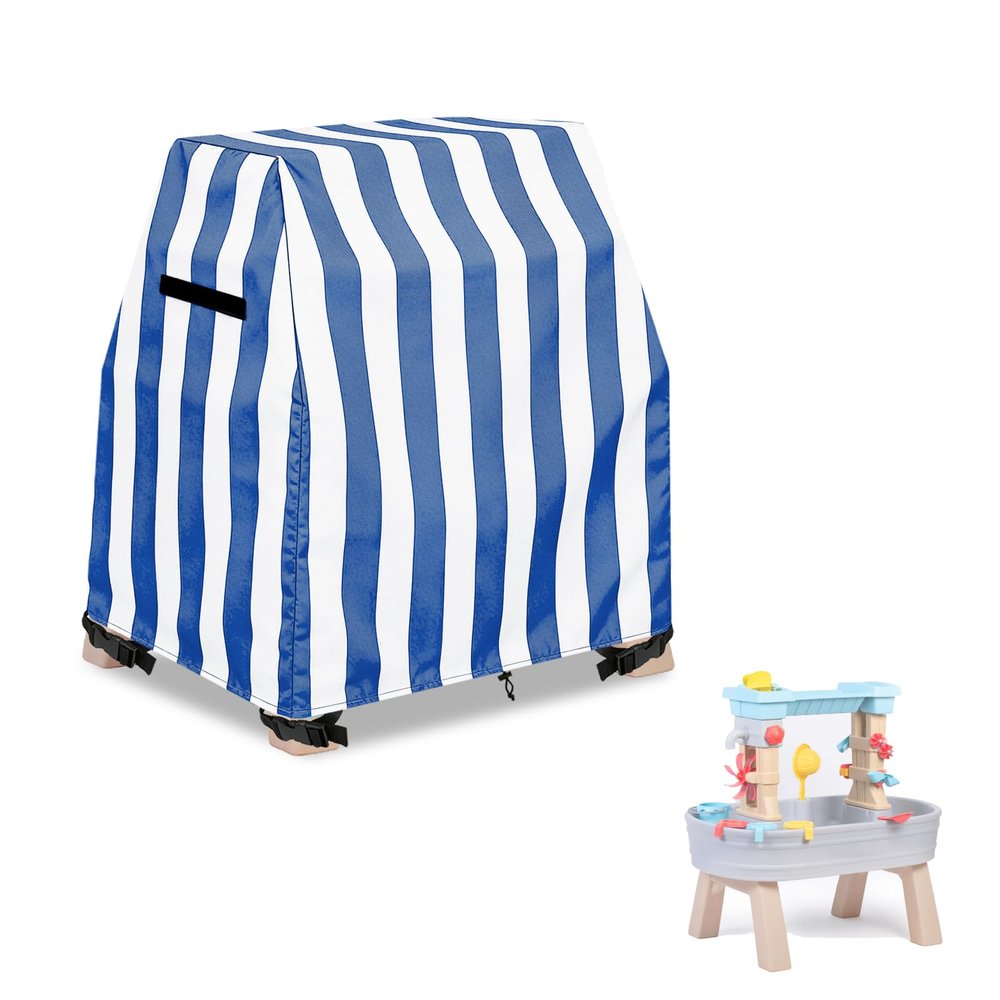 AIickwang Kids Water Table Cover For Step2 Rain Showers & Flow Kids Water Table,Outdoor Heavy 600D Dustproof Waterproof Dustproof Anti-UV Toddler Activity Table Cove,Blue