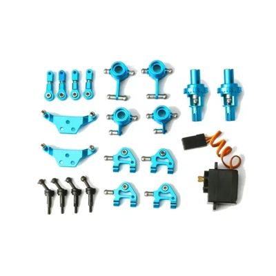 For Wltoys P929 P939 K969 K979 K989 K999 1/28 Steering Cup For Swing Arm Shock Absorber Plate Set RC Car Metal Upgraded Parts Rc Models Accessories(Blue)