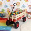Heavy Duty Steel Frame Beach Wagon with 10" All-Terrain Air Tires & Wooden Side Panels | 176LB Capacity Foldable Utility Wagon for Gardening, Beach, and Outdoor Hauling(Red) view 1
