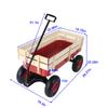 Heavy Duty Steel Frame Beach Wagon with 10" All-Terrain Air Tires & Wooden Side Panels | 176LB Capacity Foldable Utility Wagon for Gardening, Beach, and Outdoor Hauling(Red) view 2