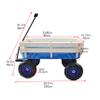 Heavy Duty Steel Frame Beach Wagon with 10" All-Terrain Air Tires & Wooden Side Panels | 176LB Capacity Foldable Utility Wagon for Gardening, Beach, and Outdoor Hauling(Blue) view 2
