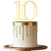 10th Birthday Cake Topper Gold Mirror Acrylic Number 10 Cake Decoration Boys Girls 10th Birthday Anniversary Cake Decor view 1