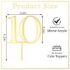 10th Birthday Cake Topper Gold Mirror Acrylic Number 10 Cake Decoration Boys Girls 10th Birthday Anniversary Cake Decor view 4