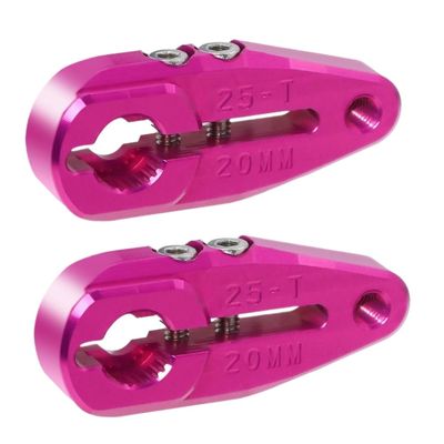 Aluminum Clamping 25T Servo Horn 20mm 24mm Compatible with Protek Savox Futaba Servos 1/10 Buggy Raider 2WD(20mm 2Pcs Pink)