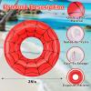 2 Pcs 28 Inch Spider Web Pool Floats for Kids Adults, Floaties Pool Tubes Spider Inflatable Swim Rings Toys for Summer Beach Birthday Party Water Park Fun Interactive Water Play Accessories view 2