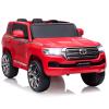 12V Ride on Toys for Kids, Licensed Toyota Land Cruiser Electric Car with Parent Remote Control, Electric Car for Kids with Spring Suspension,3 Speeds,LED Lights,Music & Horn for Boys and Girls,Red view 2