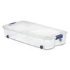 66 Quart Wheeled Latch Box, Clear Underbed Storage Bin with Lid, Blue view 1