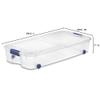 66 Quart Wheeled Latch Box, Clear Underbed Storage Bin with Lid, Blue view 2