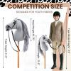 Teyva Large Hobby Horse with Realistic Head, Long Mane, Wooden Stick,White view 2