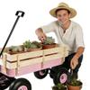Heavy Duty Steel Frame Beach Wagon with 10" All-Terrain Air Tires & Wooden Side Panels | 176LB Capacity Foldable Utility Wagon for Gardening, Beach, and Outdoor Hauling(Pink) view 4