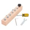 HIDEZHI Educational Screw-Tightening Busy Board, Montessori Activity Board with Wooden Screwdriver Set, Hand-Eye Coordination Learning Activity Board, Strengthen Fingers, Focus Longer (7 Holes) view 1