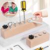 HIDEZHI Educational Screw-Tightening Busy Board, Montessori Activity Board with Wooden Screwdriver Set, Hand-Eye Coordination Learning Activity Board, Strengthen Fingers, Focus Longer (7 Holes) view 2