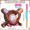 Jexine Ice Cream Drip Baseball Piata Set Ice Cream Sport Party Supplies Fiesta Piata Bundle with Blindfold Bat Stick for Summer Sport Baseball Drip Birthday Party Event Supplies Decor view 2