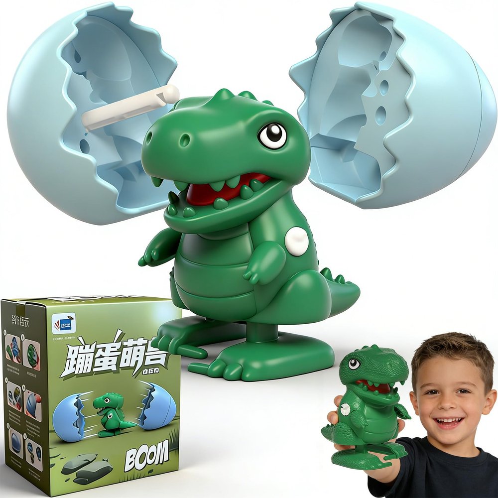 Diameleo Wind-Up Animal Hatching Surprise Egg, Rotate The Egg to Hatch a Walking Animal, Eggshells Pop Open & Automatic Walking Hatchlings, Fun Party Favors Gag Gift (Dinosaur)