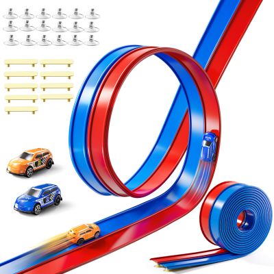 GOGIHCCH 15 Ft Flexible Race Track Set for Kids 3 4 5 6 7 8 Years Old