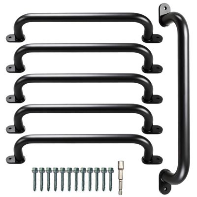 6 Pack Black 17Metal Playground Safety HandlesFor Indoor & Ourdoor