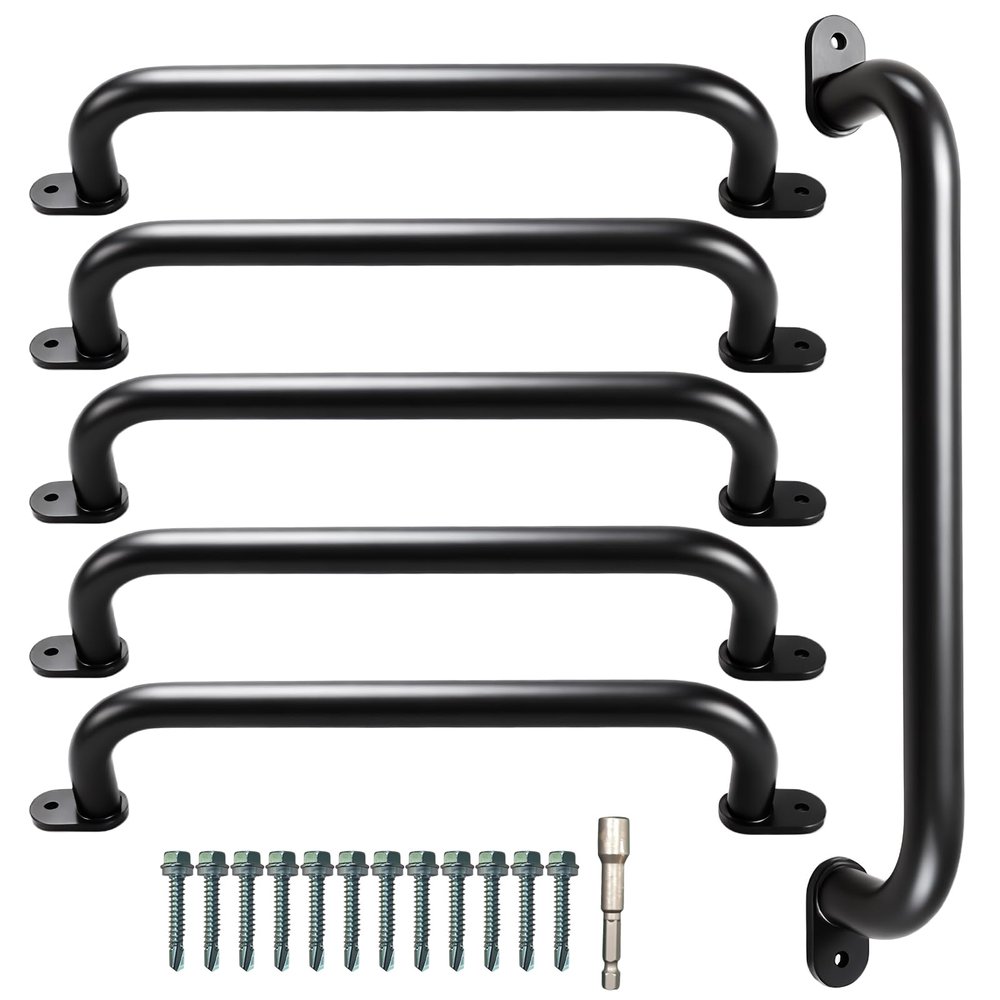 6 Pack Black 17Metal Playground Safety HandlesFor Indoor & Ourdoor