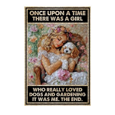 1000 Piece Girl Wooden Brain Puzzles There was A Girl Who Really Loved Dogs and Gardening for Kids and Adult Challenge Wooden Brain Teasers Puzzle for Family 29.5x19.7 Inch