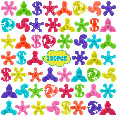 100PCS Mini Fidget Spinners for Party Favors, Fidget Toys Bulk for Kids Adult, Stress Relief Sensory Toys for Easter Basket Stuffers Valentines Classroom Prizes