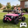 24V Ride on Car for Big Kids, Iron 2 Seater Ride on Toy, Fast 4.97MPH Truck, 4WD Kids Electric Vehicles with Remote Control, Spring Suspension, Front & Behind LED Lights, Dual Storage, Music, view 1