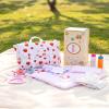 BABESIDE 14 Pcs Baby Doll Accessories Set for 1215 Inch Dolls, Strawberry Print Baby Doll Diaper Bag with Feeding Bottles & Pacifiers, Dolls Blanket, Changing Pad for Pretend Play view 1