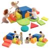 BabeNova 12-Piece Foam Climbing Blocks for Toddlers 1-3, Toddler Climbing Toys Indoor Soft Play Set, Kids Foam Climb Blocks with Tunnel, Steps, Rollers for Crawling, Montessori Indoor Play Gym view 1