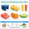 BabeNova 12-Piece Foam Climbing Blocks for Toddlers 1-3, Toddler Climbing Toys Indoor Soft Play Set, Kids Foam Climb Blocks with Tunnel, Steps, Rollers for Crawling, Montessori Indoor Play Gym view 2