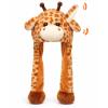 Bubblepompom Giraffe Hat with Ears Moving Jumping Pop Up Beating Hat Plush Earflaps Holiday Cosplay Costume Dress Up Funny Gift for Kids, 22'' view 1