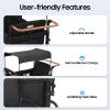 4 Seater Folding Wagon Stroller 66.14 Lbs Load Capacity, Large All-Terrain Wagon for Toddler, Push Pull Collapsible Stroller Adjustable Height with 5 Point Harness, Removabel Canopy (Black) view 3
