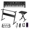 61 Key Electronic Keyboard with Speaker,Piano Keyboard for Kids Beginner,300 Tones Rhythms Digital Keyboards Piano, Beginner Learning Keyboards,Headphone,Microphone,Music Stand, Stool, Black USA view 1
