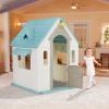 Kids Playhouse, Outdoor & Indoor Play House for Toddlers & Children, Green & White Playhouse with Working Door & Windows, Easy Assembly, Durable PP Material view 3