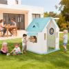 Kids Playhouse, Outdoor & Indoor Play House for Toddlers & Children, Green & White Playhouse with Working Door & Windows, Easy Assembly, Durable PP Material view 4