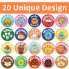 1000 Pieces 1Inch Mixed Dessert Stickers 20 Different Designs Water Bottles Scrapbooking Luggage Computer Decor School for All Ages Family Party Game Bag Supplies view 2