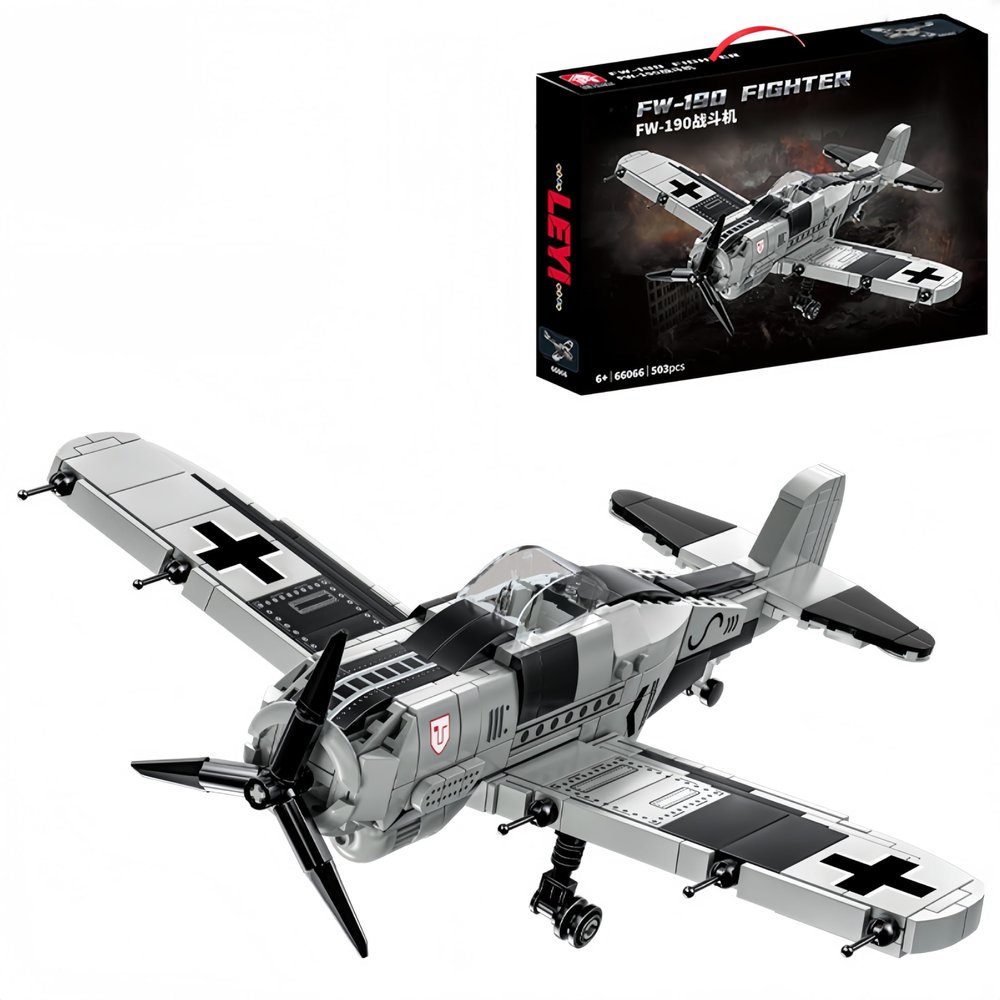 Aigidusansu WW2 Military Airplane Toy Building Sets, FW-190 Fighter Jet, Historically Accurate Aircraft Kits for Boys Age 8-12, for Girls Age 8-12, Military Fans, Adult