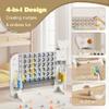 Giant Connect 4 Outdoor Yard Game with Mesh Bag, Jumbo Connect 4, Basketball Hoop, Ring Toss and Golf Games, Adjustable Height Family Game for Kids and Adults, Easy to Install (White+Gray) view 4