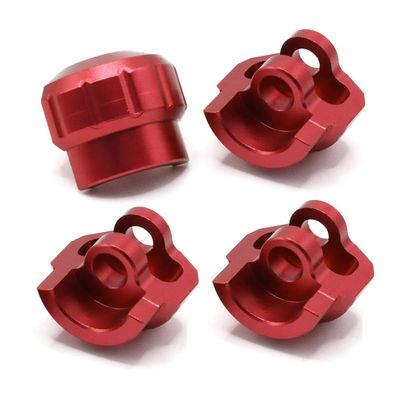 4pcs Metal Shock Cap Protector Shock Absorber Protection Cover AR330492 for ARRMA 1/7 1/8 RC Car Upgrade Parts Accessories(Red)