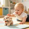 Hopearl Walking Point Dog Interactive Electronic Pet Plush Toy Puppy Woof and Moving Animated Nodding Head Gift for Toddlers Birthday, Light Brown, 7'' view 2
