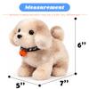 Hopearl Walking Point Dog Interactive Electronic Pet Plush Toy Puppy Woof and Moving Animated Nodding Head Gift for Toddlers Birthday, Light Brown, 7'' view 4