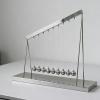 5/10-Ball Kinetic Art Sculpture, Curved Balance Pendulum Kinetic Pendulum, Metal Material, Stress Relief Decor & Unique Gift, for Artistic Decoration, Stress Relief, Science Education view 1