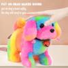 Hopearl Walking Colorful Dog with Bell Interactive Electronic Pet Plush Toy Puppy Woof and Moving Animated Nodding Head Gifts for Toddlers Birthday, Rainbow, 7'' view 3