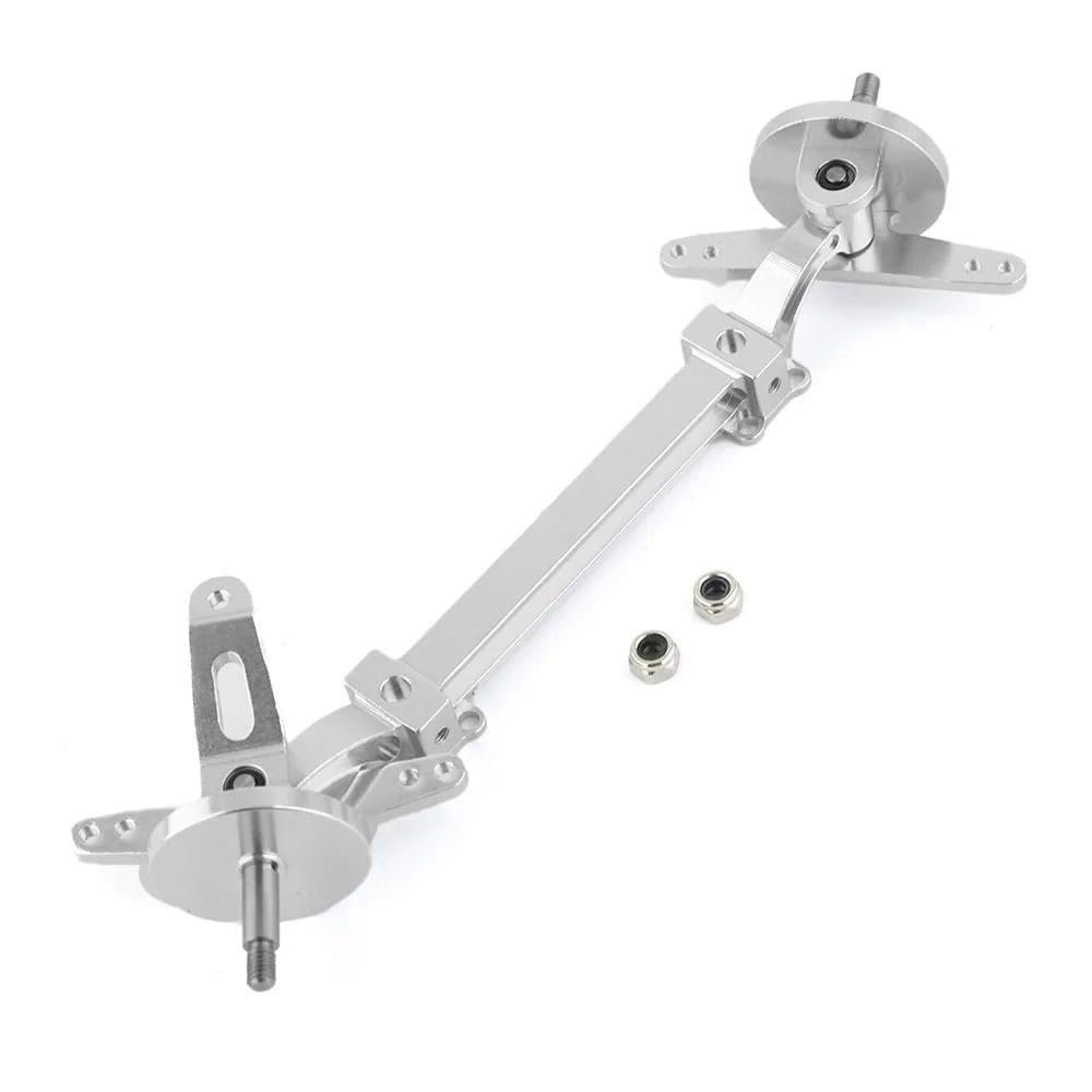 1:14th Scale Metal No Power Steering Axle for Tami-ya RC Truck Tipper Scania 770S 56368 Volvo ACTROS Benz Man LESU Model Car DIY(Silver Steering axle)